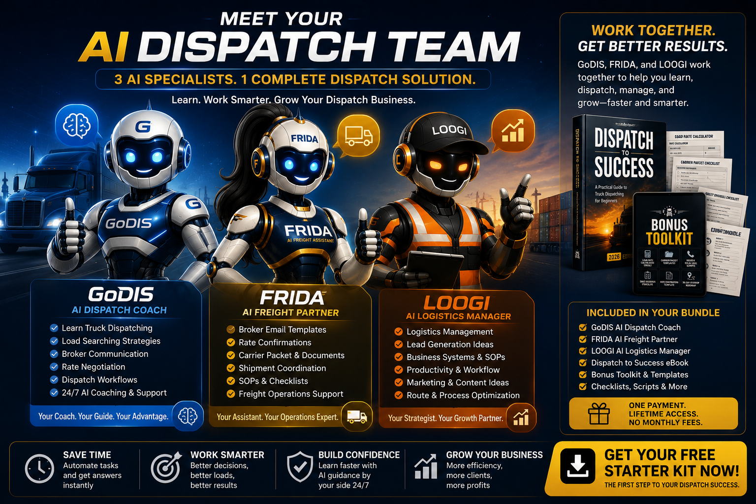 Meet your AI Dispatch Team — GoDIS, FRIDA, and LOOGI